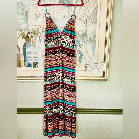 Halter Print Midi Dress Size- 4-8 - Picture 7 of 9